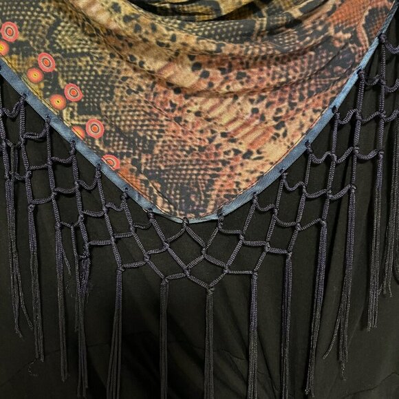 Desigual Shawl with fringe Neckline Midi Dress - Picture 7 of 15